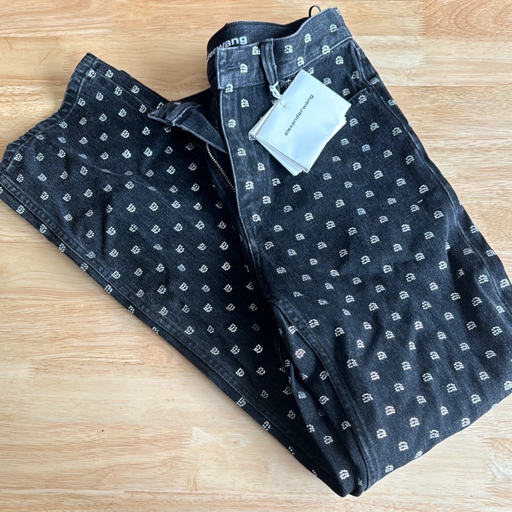 Alexander Wang Black Crystal Patterned Jeans